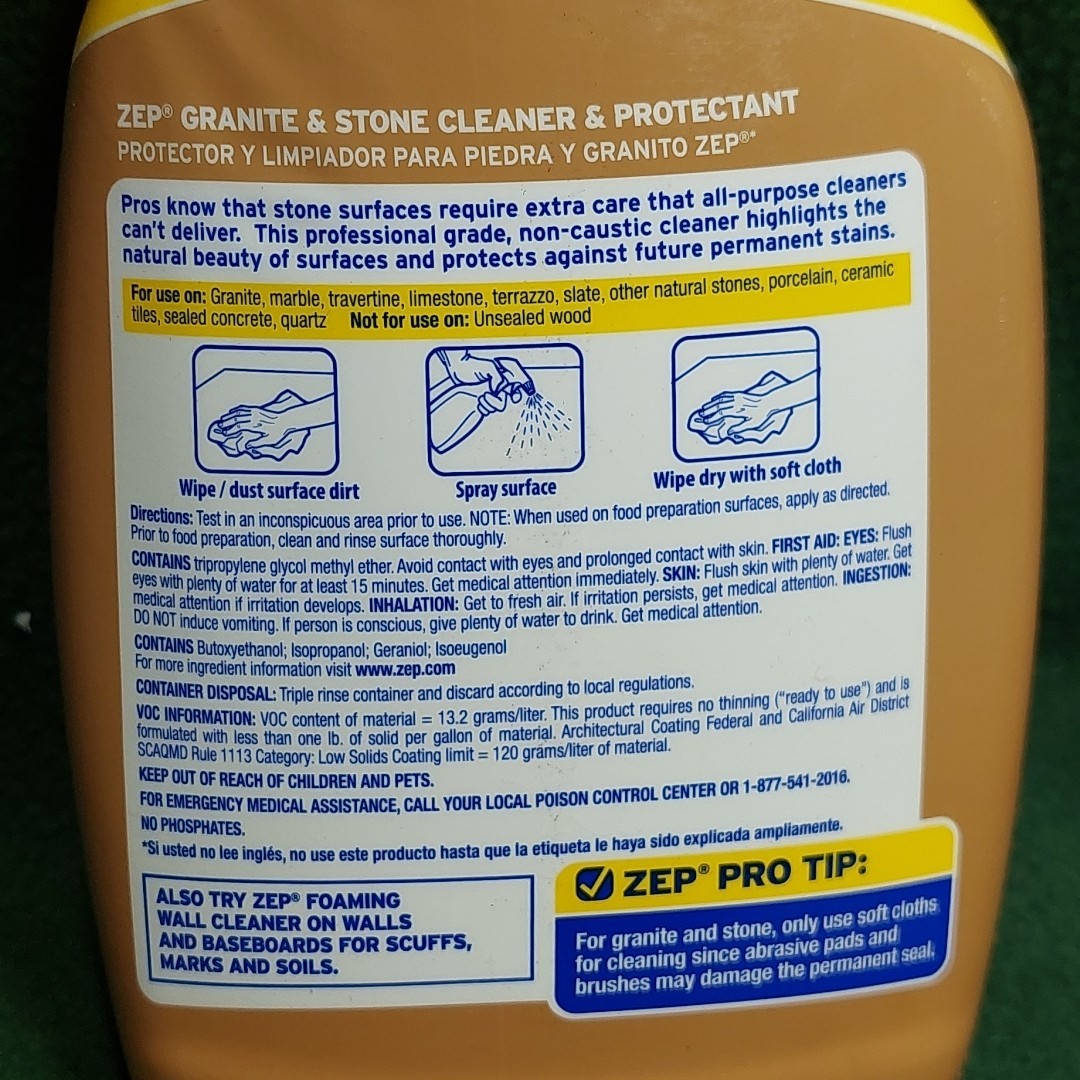Zep Granite and Stone Cleaner and Protector 32oz (QTY 2 pack)