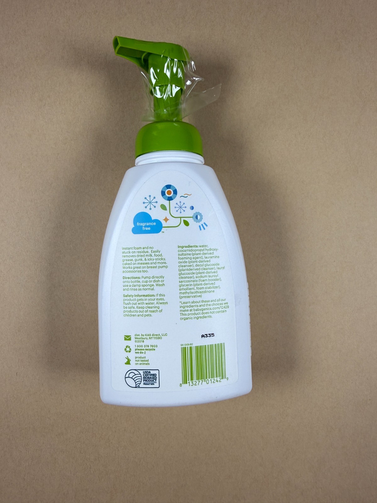 Babyganics Foaming Dish + Bottle Soap, Pump, Fragrance Free, 16Oz – Pack of 4