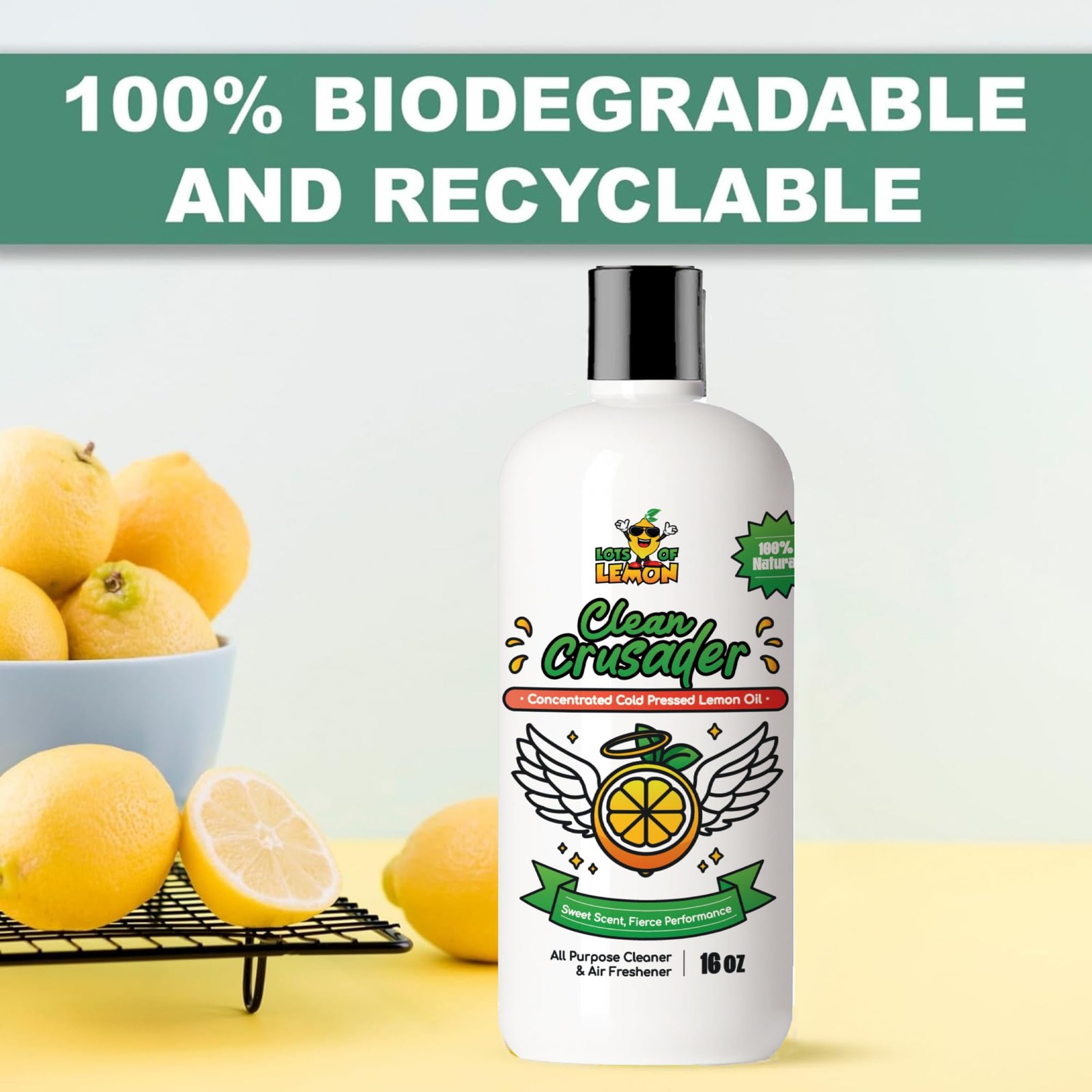 – Clean Crusader Cold Pressed Lemon Oil Concentrate – All Purpose Cleaner & F…