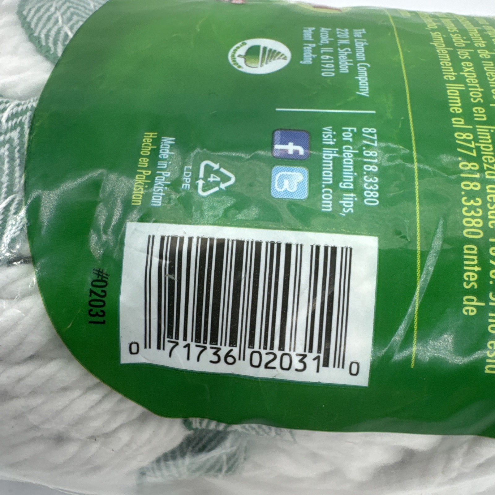 Lot 2 Libman Tornado Mop Refills #02031 Recycled Fibers Easy Change Replacement