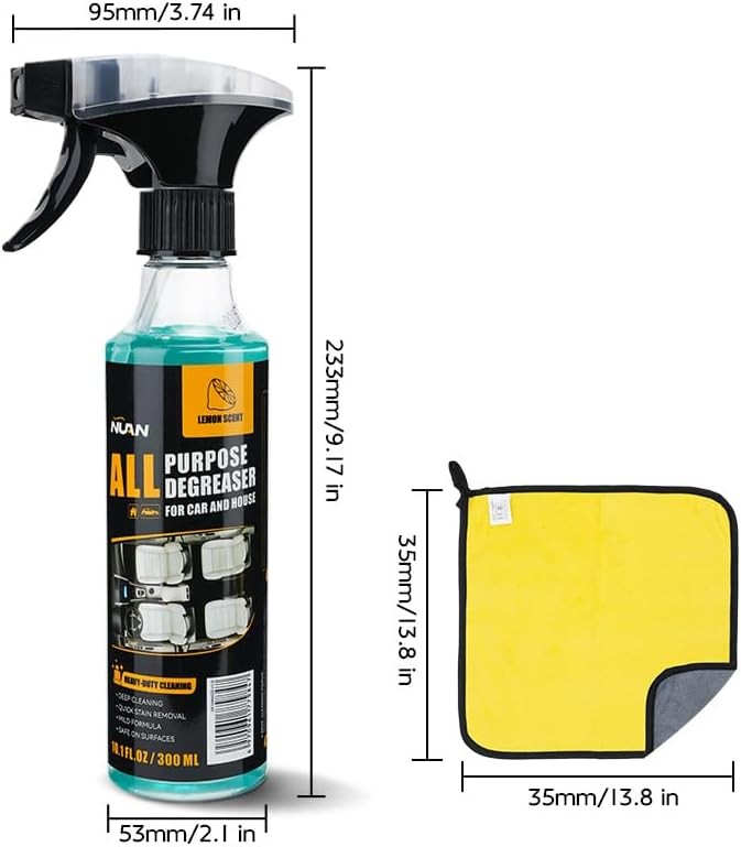 All Purpose Degreaser Spray Lemon 10.1oz Heavy Duty Car Kitchen Grease Remover