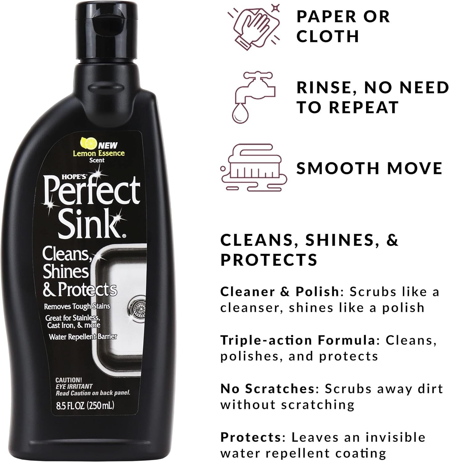 HOPE’S Perfect Stainless Perfect Granite and Perfect Sink Cleaner Bundle Stre…