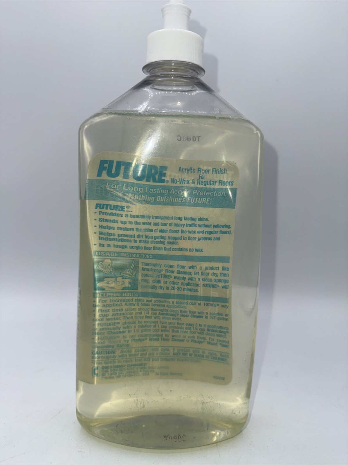 Vtg Future Premium Floor Finish 1998 27 oz Johnson Acrylic Polish Original
