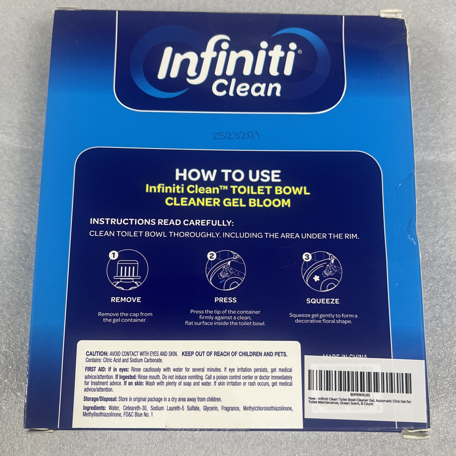 Toilet Bowl Cleaner Gel Bloom Ocean 8 Units 2 Pack Infiniti Clean