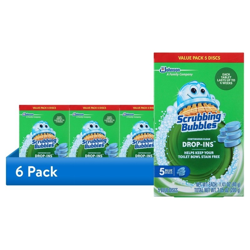 Toilet Bowl Drop-Ins Fresh Scent Stain Odor Protection Continuous Clean 5 Count