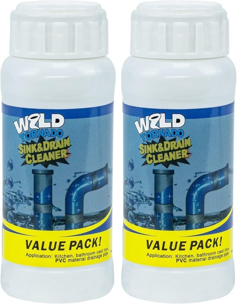 Wild Tornado Pipe Dredge Powder, Powerful Sink Cleaner Fast Foaming Kitchen