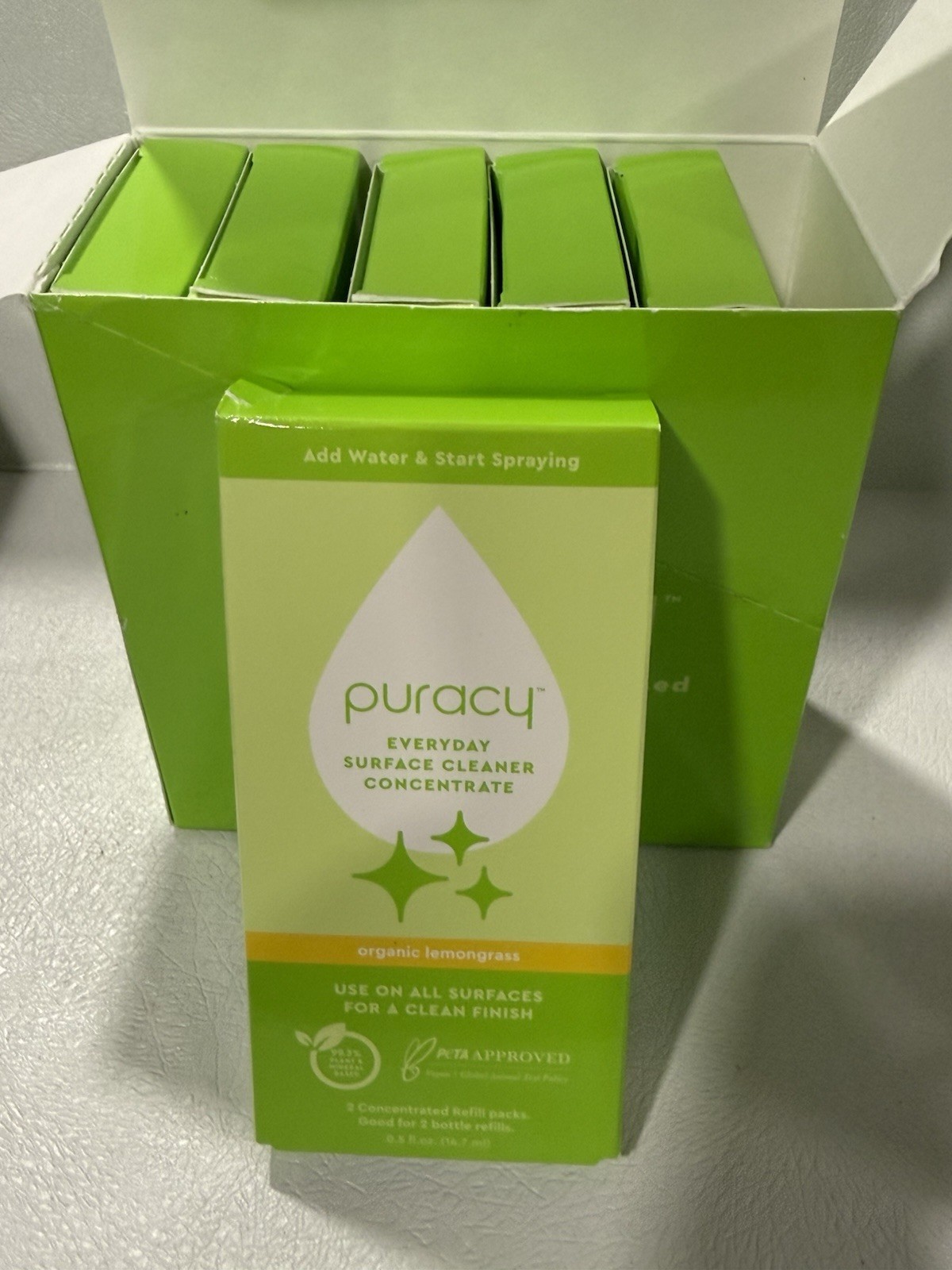 12 Puracy Plant Based Surface Cleaner Concentrated Refill Packets