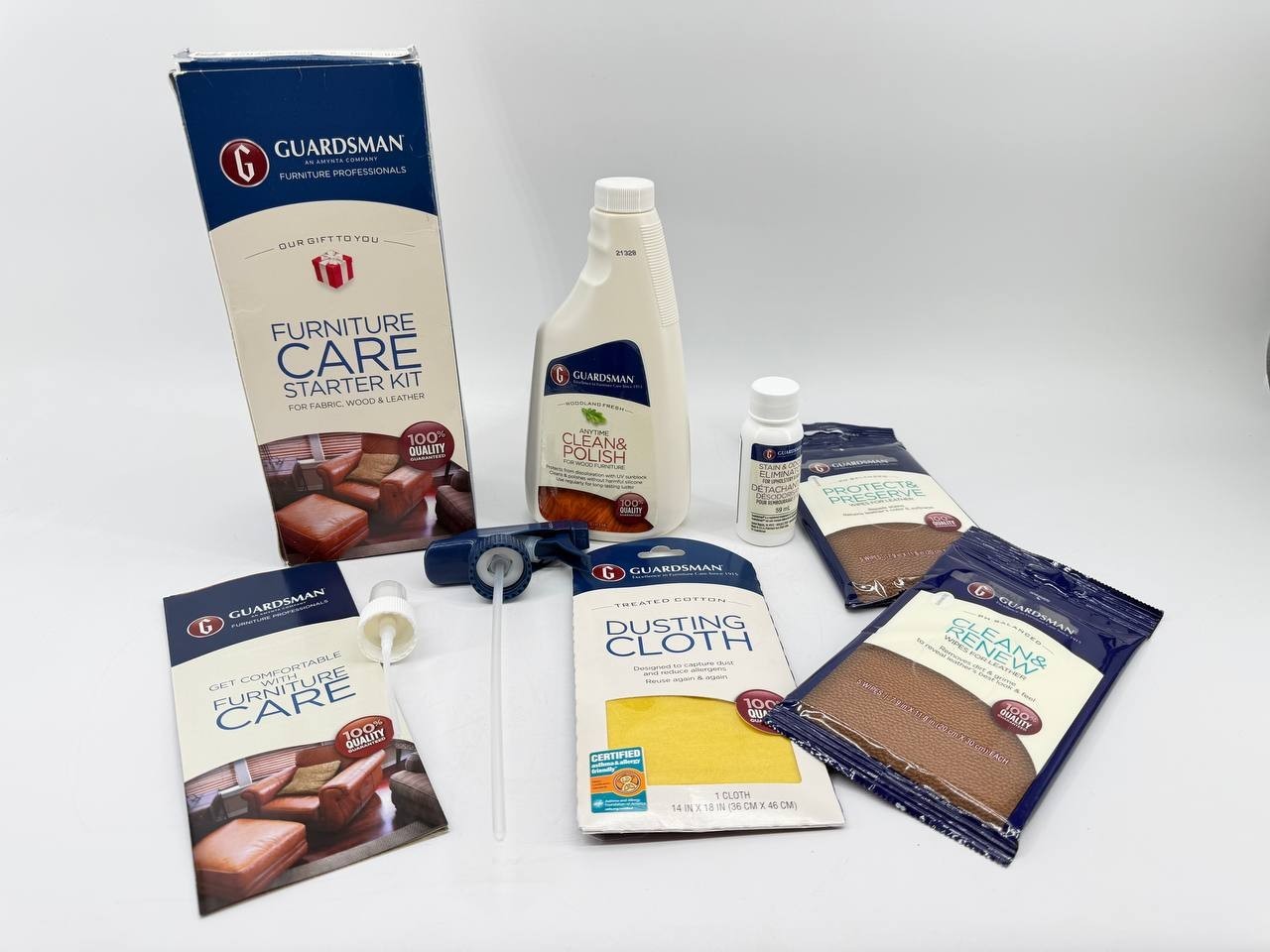 Guardsman Furniture Care Starter Kit Wood Leather Fabric Cleaning Set