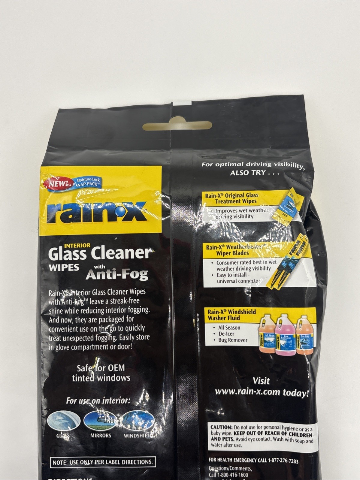 Rain-X Interior Glass Cleaner Wipes With Anti-Fog 25 Wipes New Sealed HTF