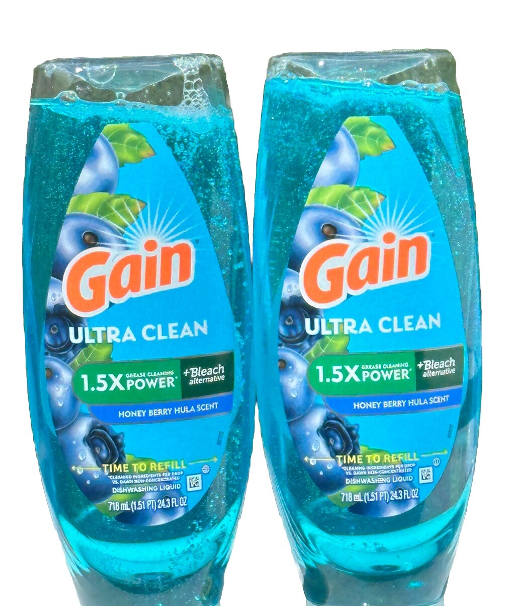 GAIN Honey Berry Hula Scent + Bleach Dishwashing Liquid EZ-Squeeze 24.3fl.oz-2