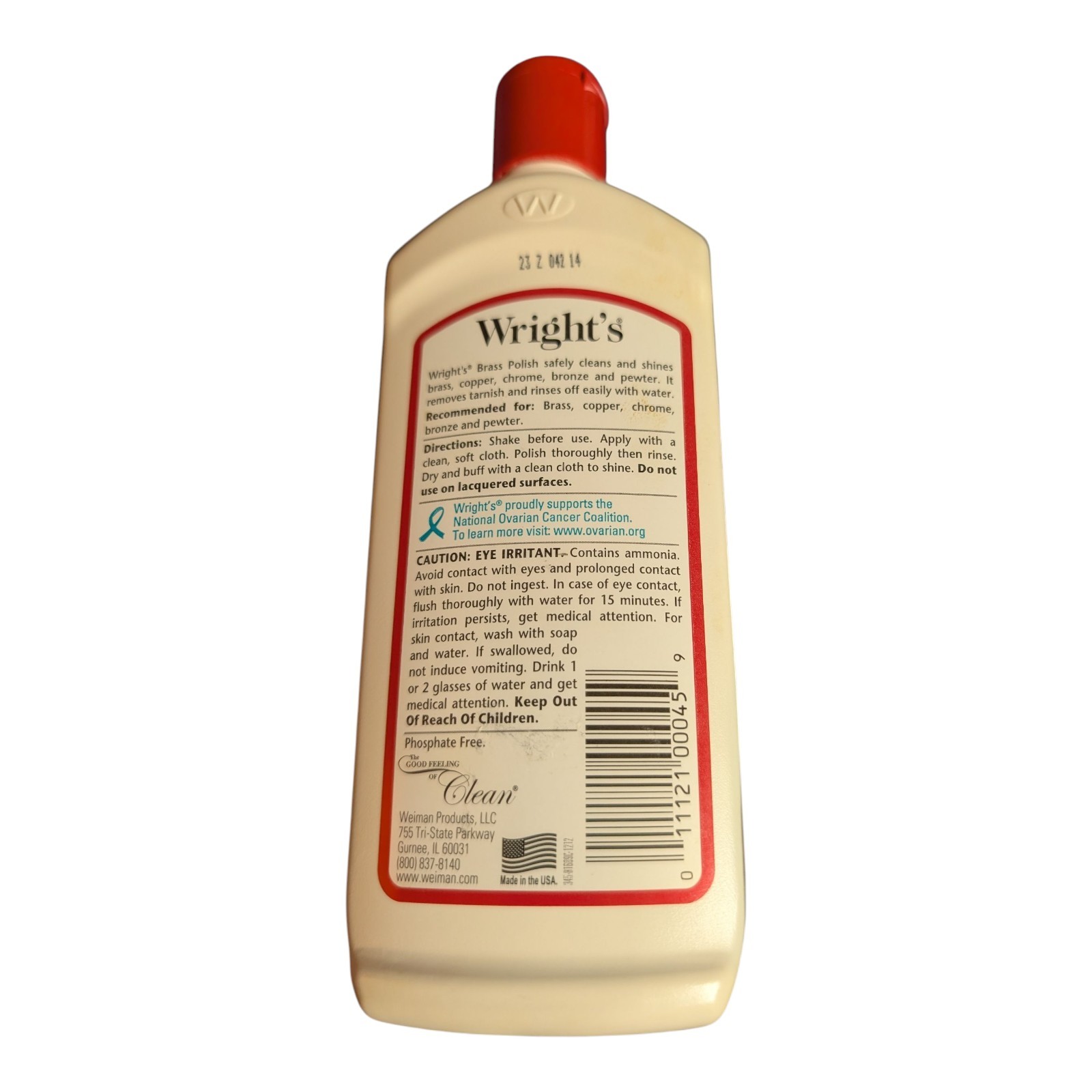 Wright’s Brass Copper Chrome Bronze Pewter Polish Cleaner 8oz Not Sealed