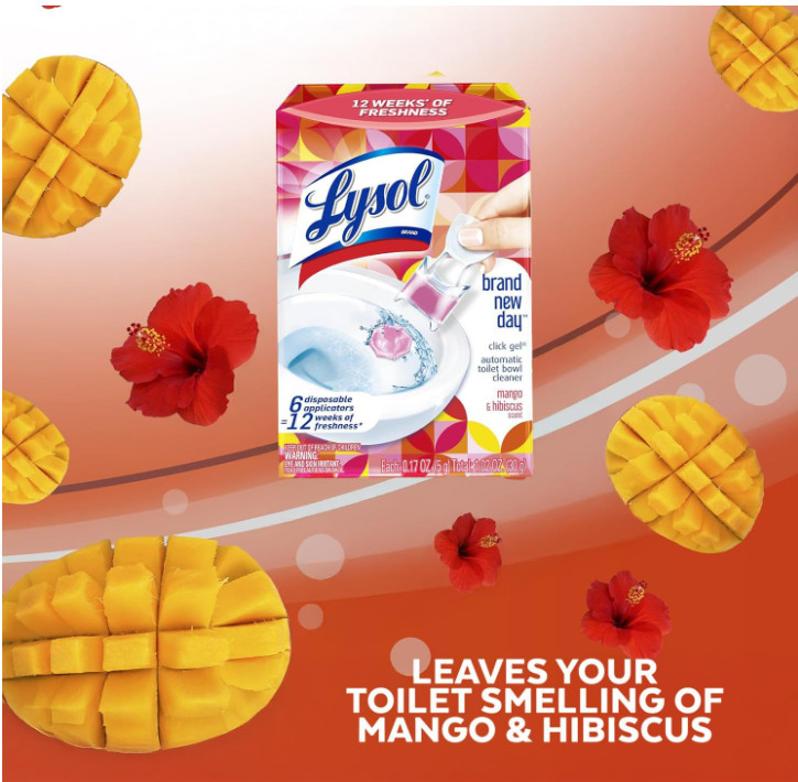 Lysol Click Gel Automatic Toilet Bowl Cleaner, Toilet Gel Stamp, Toilet Freshene