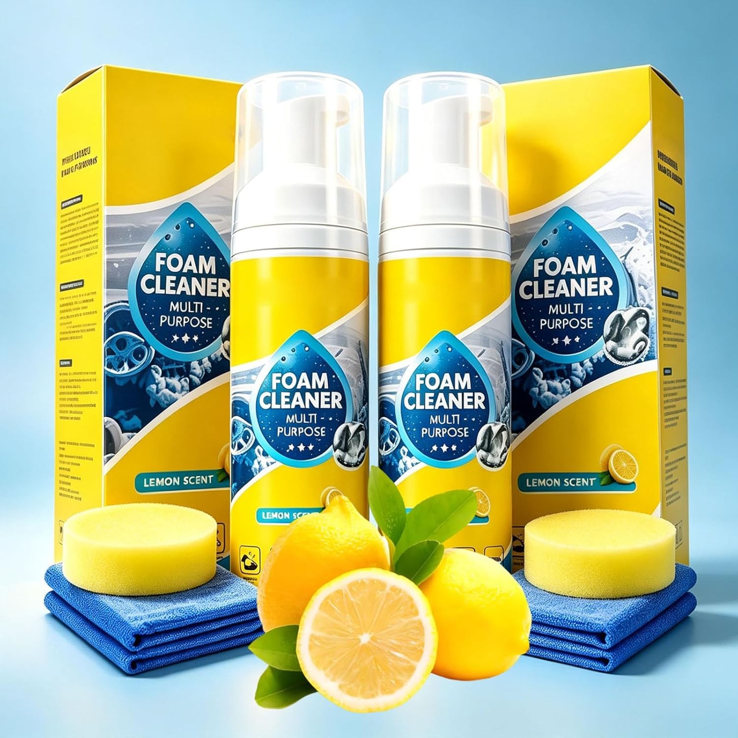 4-in-1 Multi-Enzyme Foam Cleaner, All-Purpose Spray 5oz with Sponge & Towel
