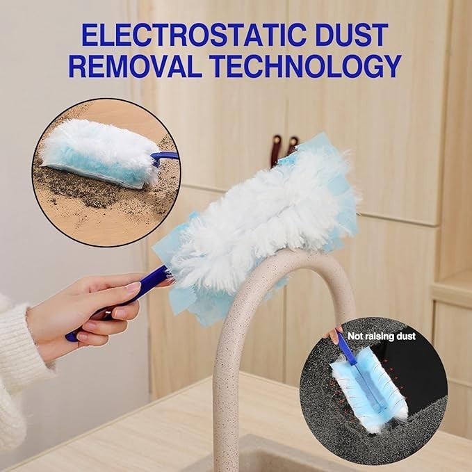40 pcs Duster Refills Disposable Duster Refills Compatible for Swiffer (Blue)