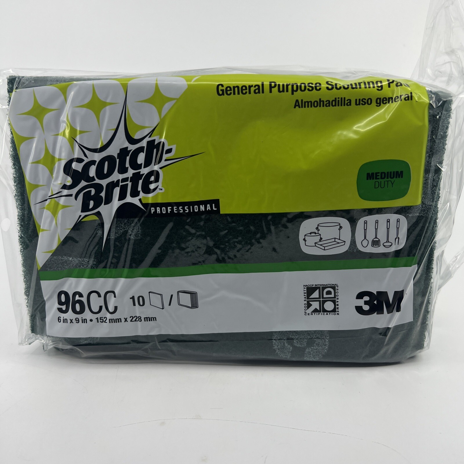 Scotch-Brite 96CC Professional Scouring Pads 10pk Commercial Heavy Duty 6×9 NEW