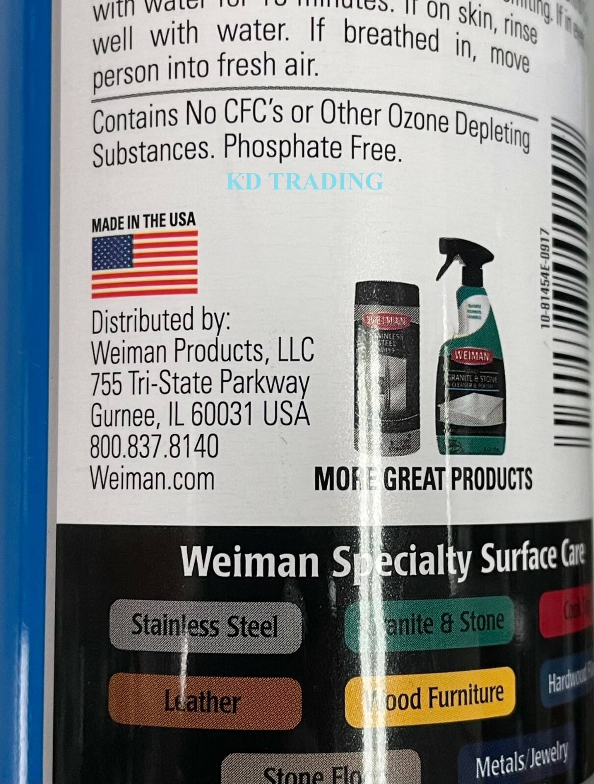 (2-Pk) WEIMAN Window Mirror Shower GLASS CLEANER Streak-Free Shine NO-DRIP FOAM