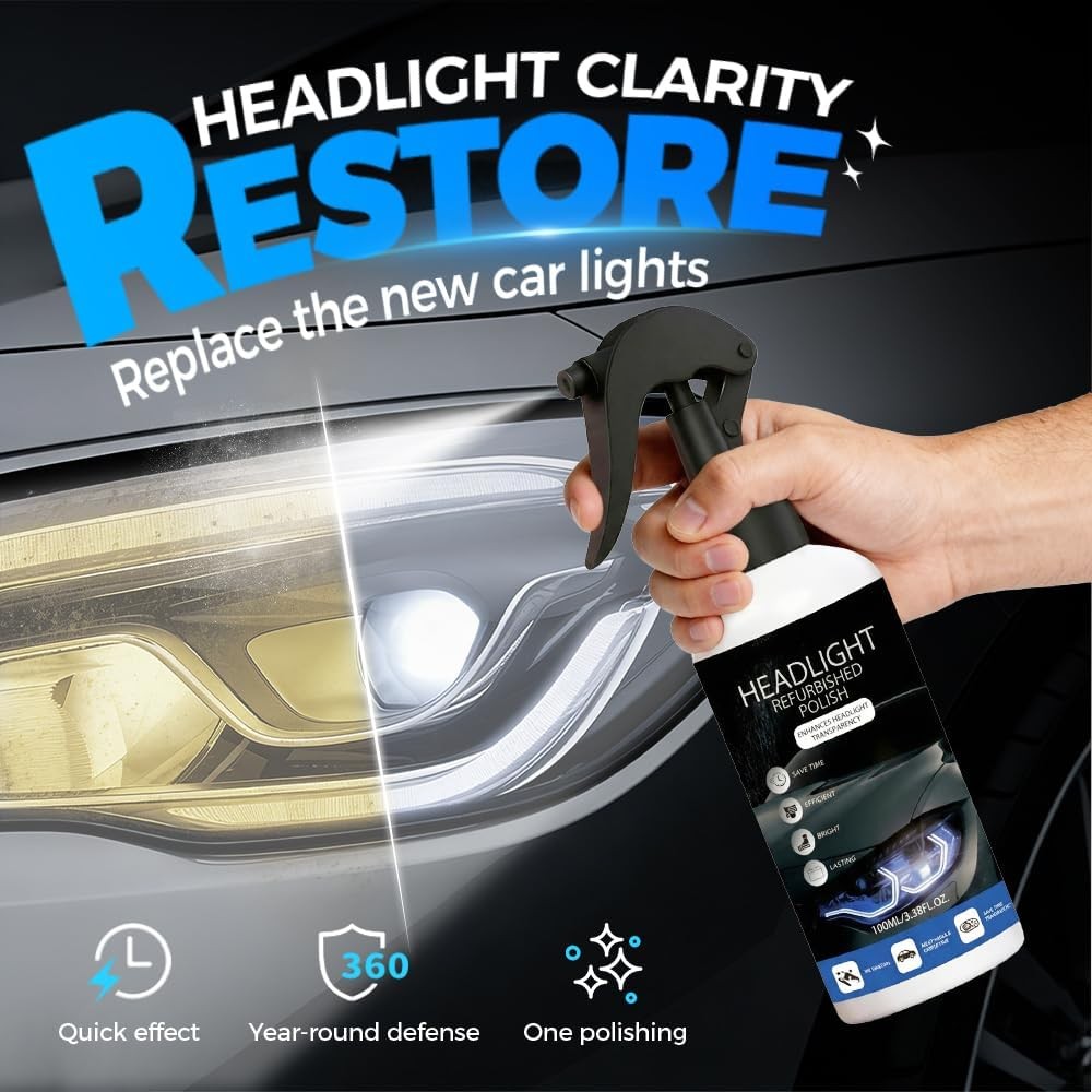 180ml Automotive Headlamp Restoration Fluid Kit Headlight Polishing Cleaner 2026