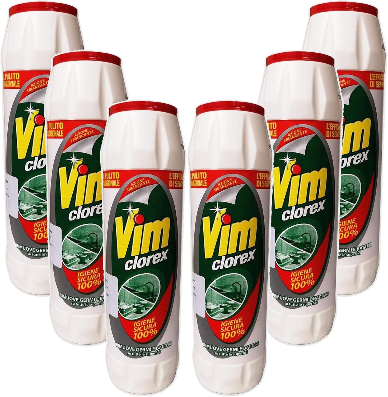 VIM Clorex Scourer Extra Whitening Bleach Powder Removes Grease & Stains 750g