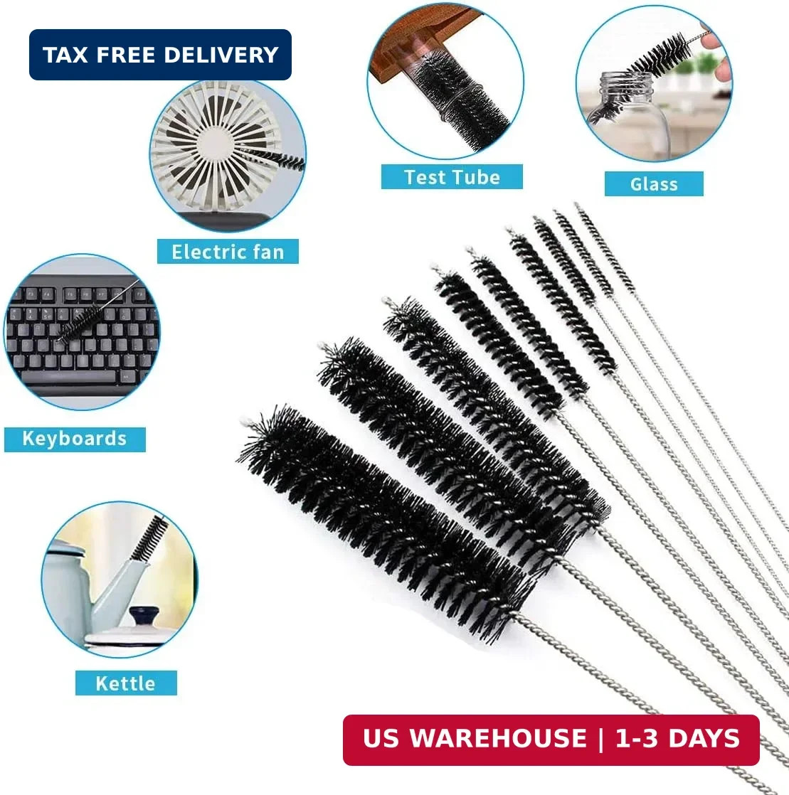 10PCS Flexible Drain Brush Straw Cleaner Brush Set,Pipe Cleaners Brush,61Inch St