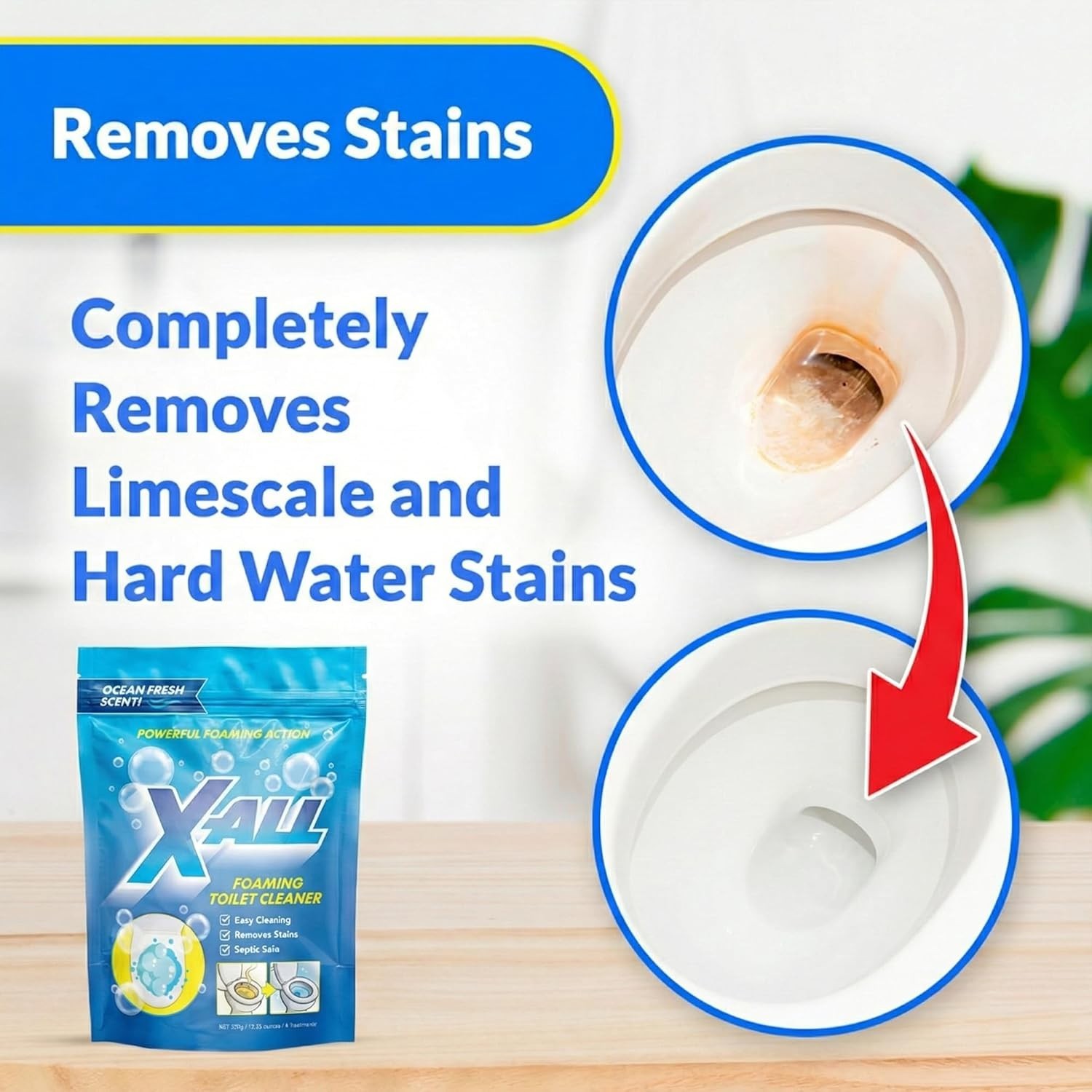 Self-Activating Foaming Toilet Cleaner – Fights Stains & Limescale Effortlessly!