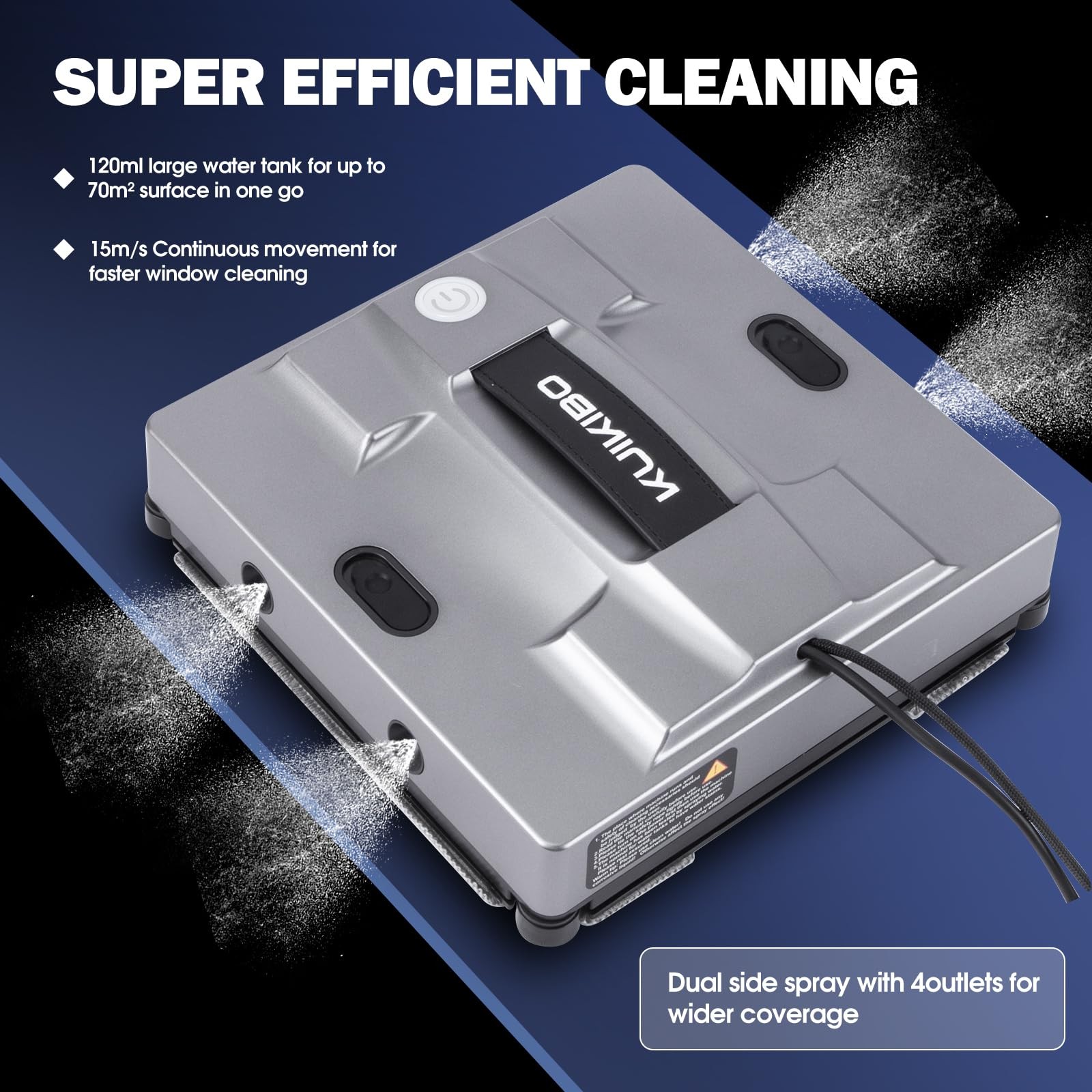 K1 Window Cleaning Robot with 4 Spray Nozzles Robotic 6000Pa Window Cleaner A…