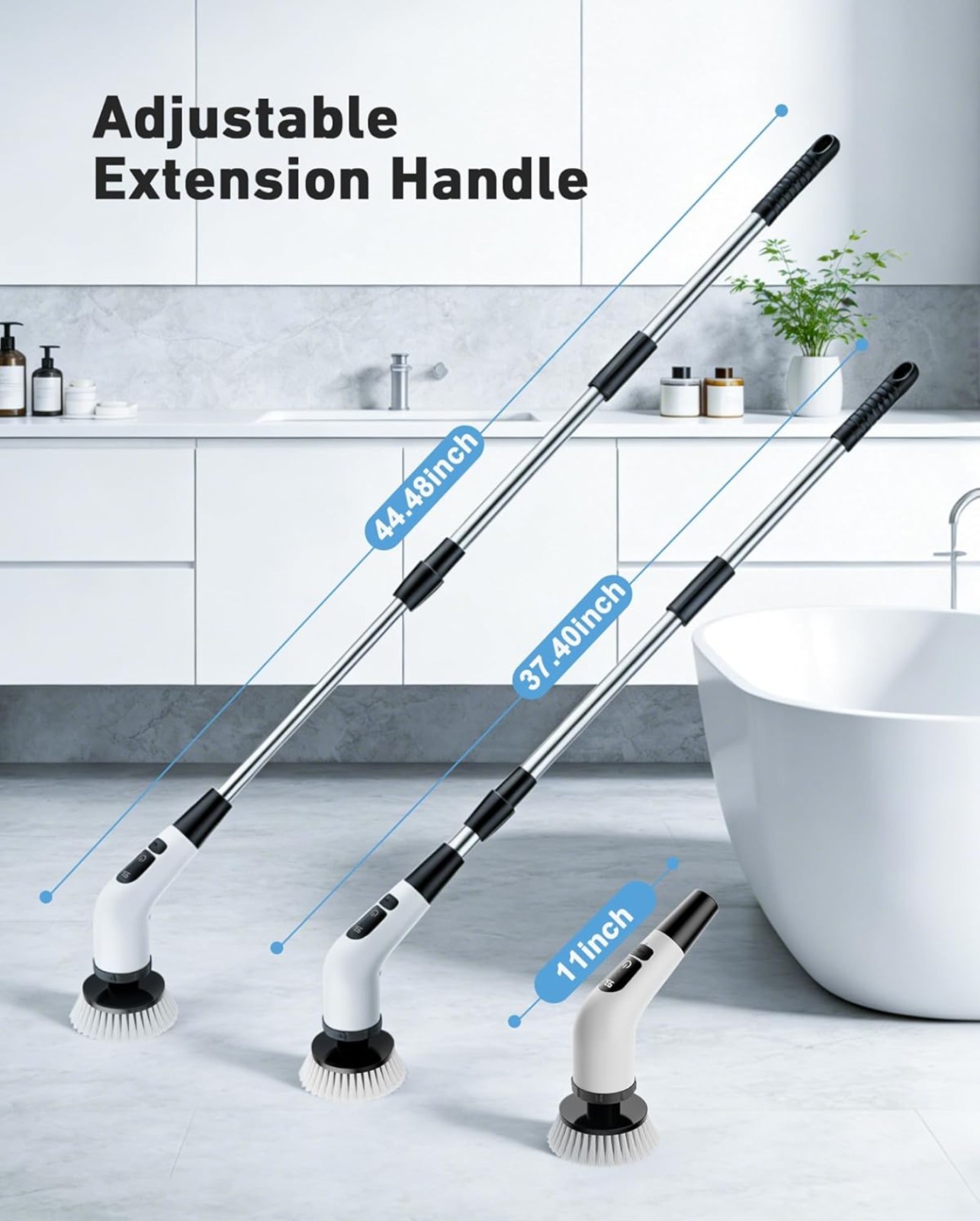Electric Spin Scrubber-Cordless Power Scrubber with 8 Brush Heads, 3 Speeds &…