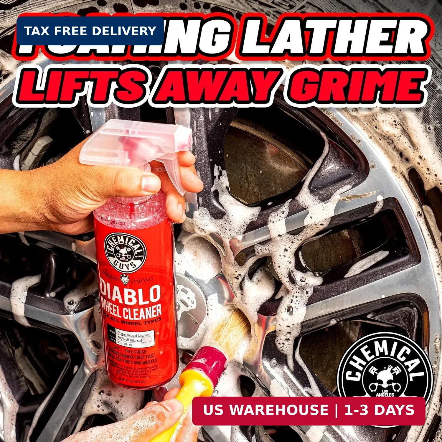 Chemical Guys Diablo Wheel Cleaner Spray – 2 Pack 16 oz Bottles, Safe on All Whe