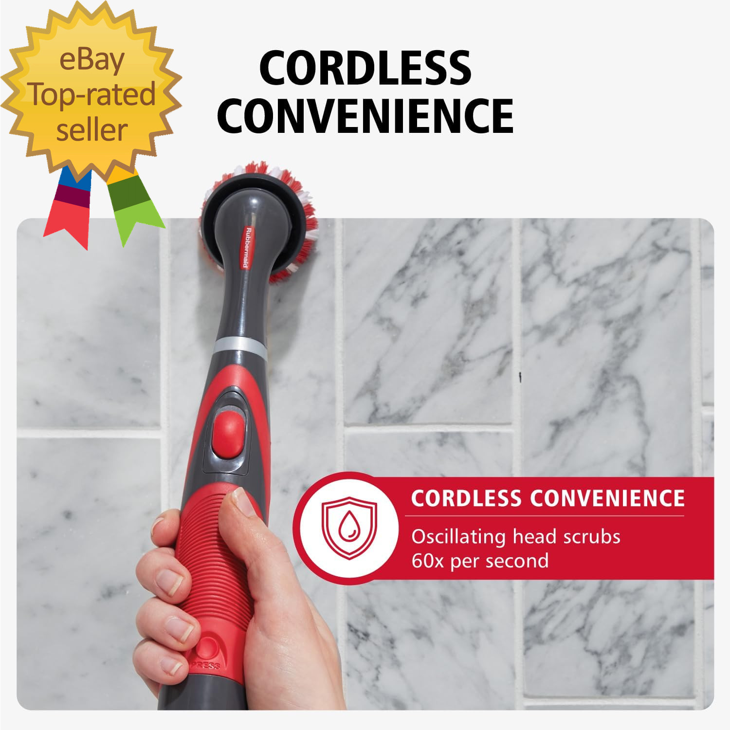 Reveal Power Scrubber 18-Piece Kit Cordless Electric Battery Powered Scrub Brush
