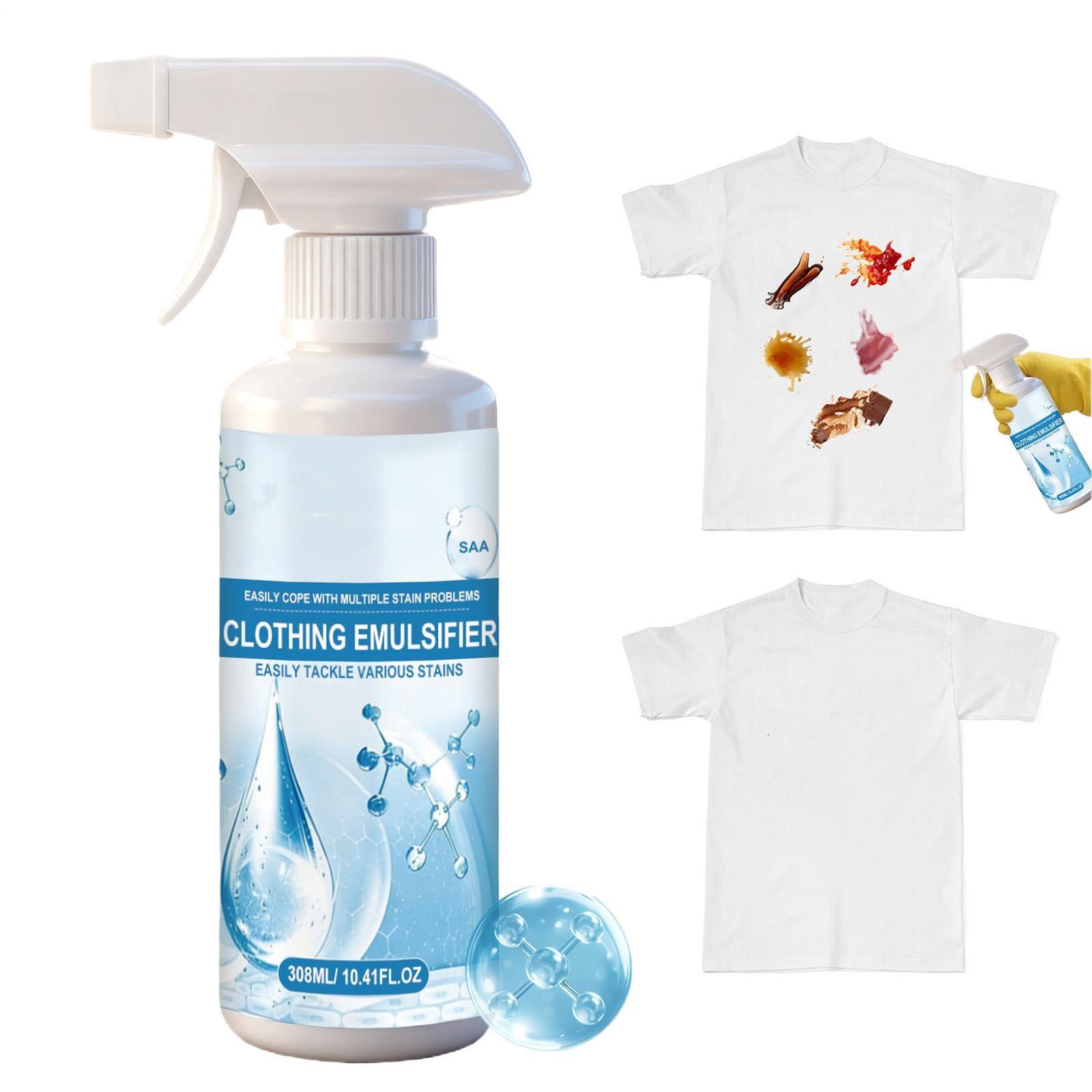 308ml Non Ionic Emulsifier Clothing Cleaner,Clothes Oil Laundry Cleaning Remover