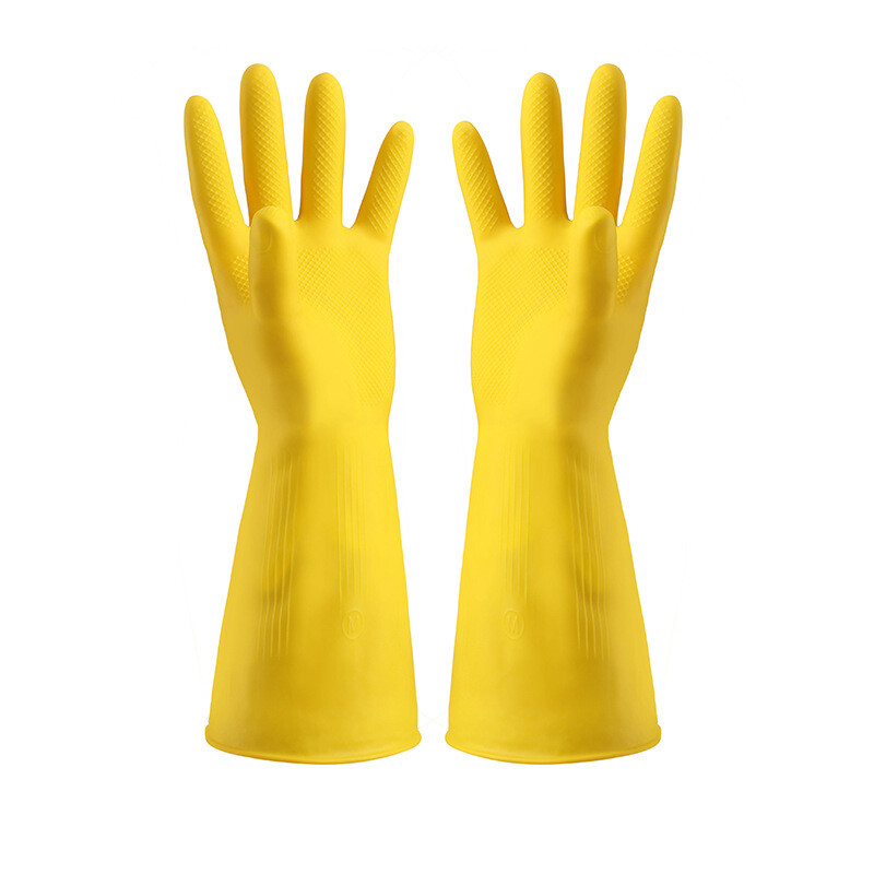 2 Pairs Rubber Gloves Large Long Sleeve Household Washing Up Kitchen Cleaning