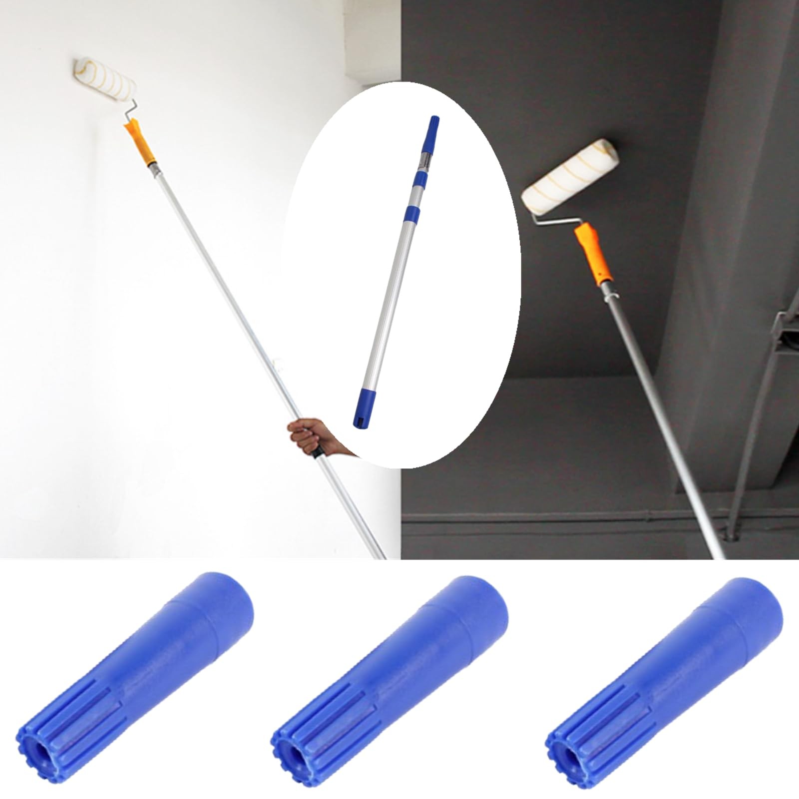 3 Pcs Blue Squeegee Adapter – Converts Threaded Tip to Standard Friction Tape…