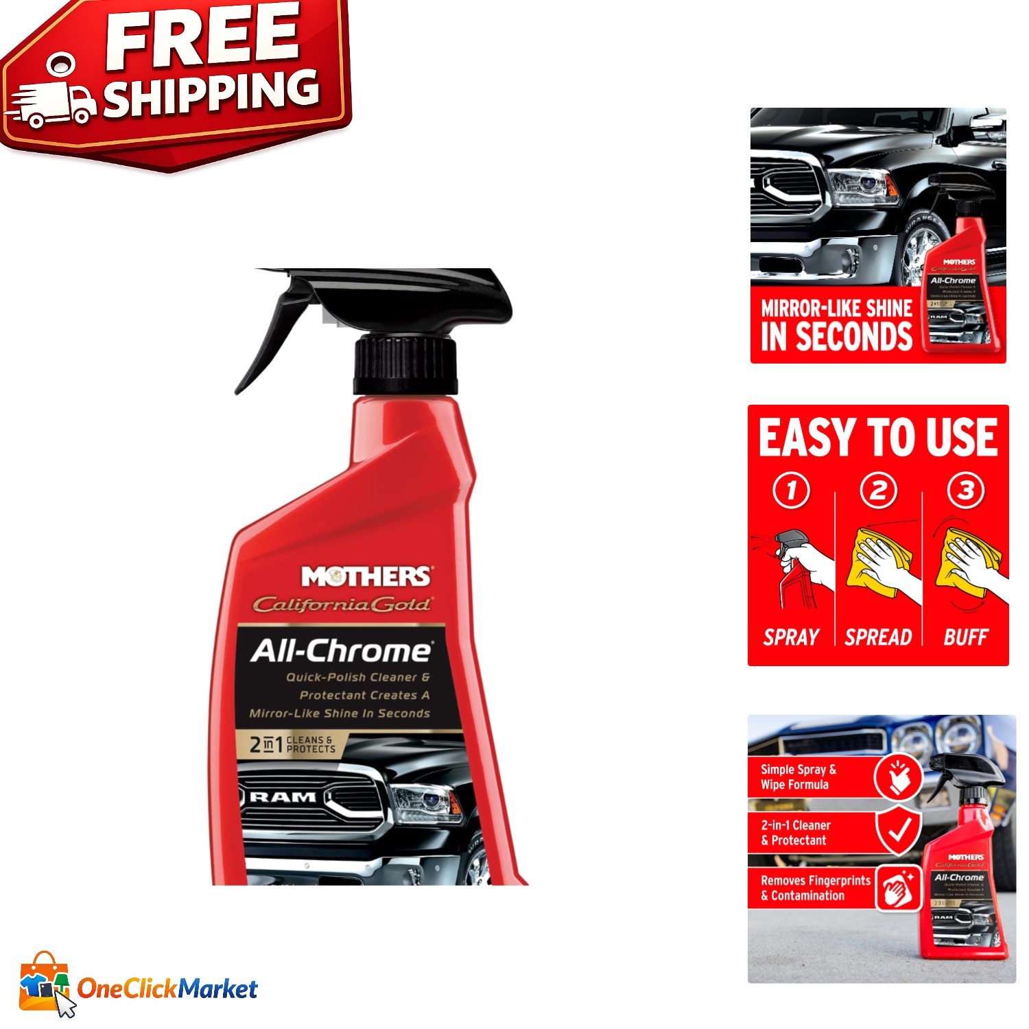 California Gold All-Chrome Polish 12oz: Effortless Shine & Protection for Chrome