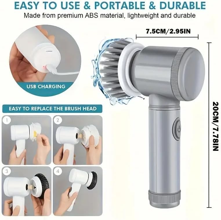 Electric Spin Scrubber – Shower Scrubber,Bathroom Scrubber Electric,for Clean…