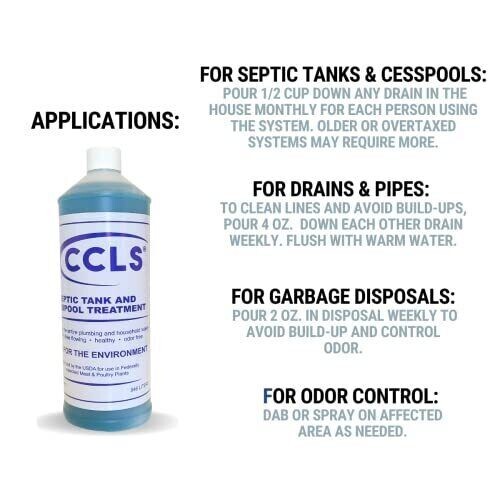 CCLS Septic Tank & Cesspool Treatment Additive/Organic Enzyme Producing Bacteria