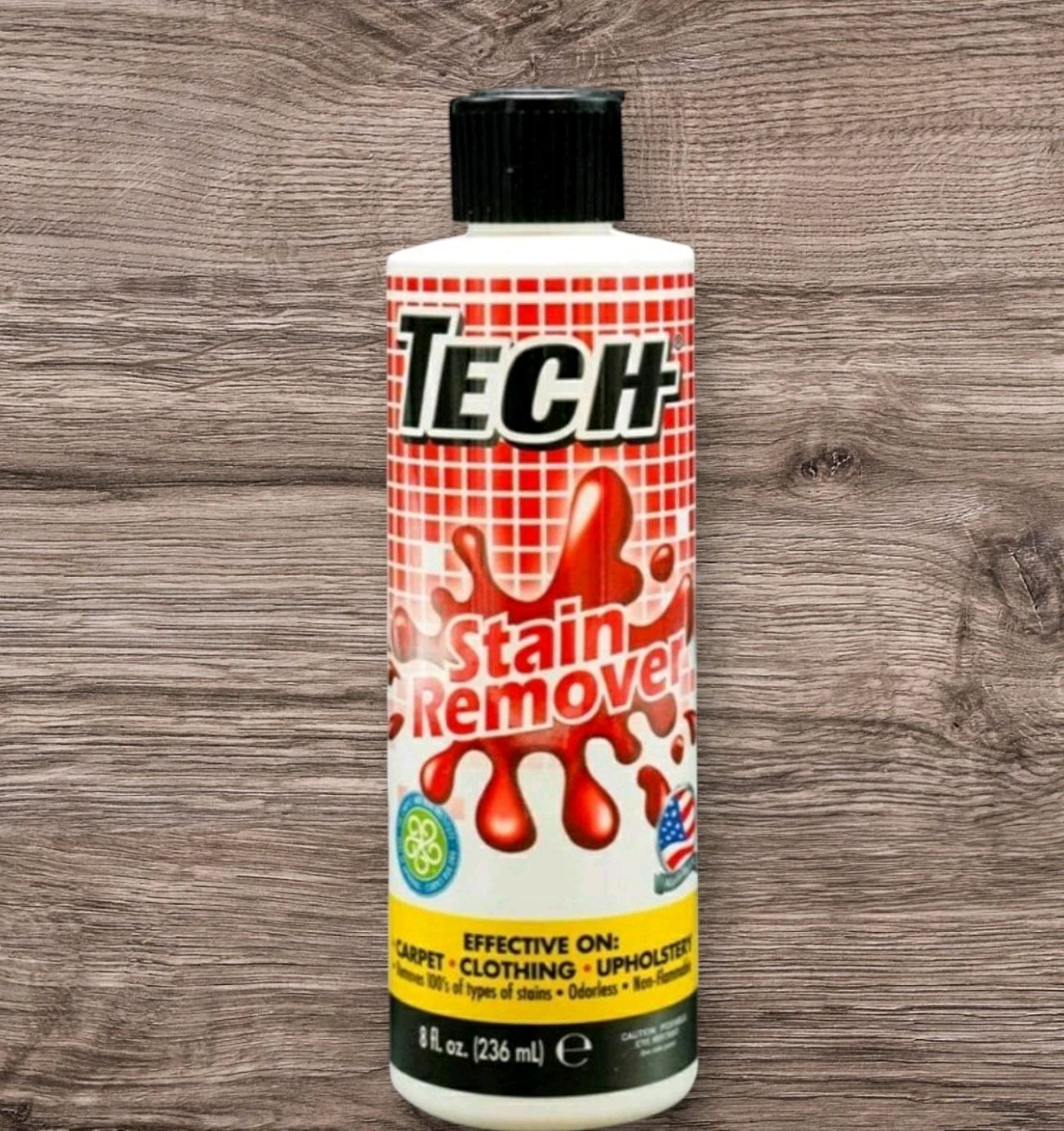 Tech No Scent STAIN REMOVER Liquid Multi Purpose Non-toxic Carpet Clothing 8 oz