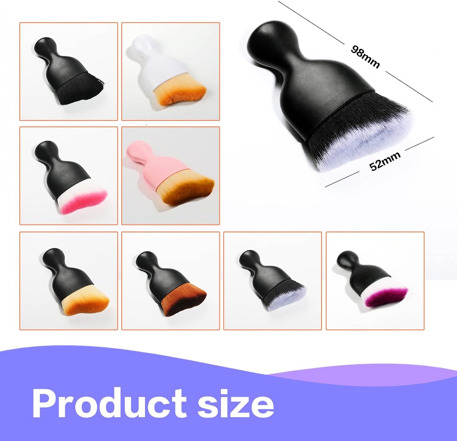 AOCISKA Car Interior Detailing Brush Soft Bristle Dash Duster Black