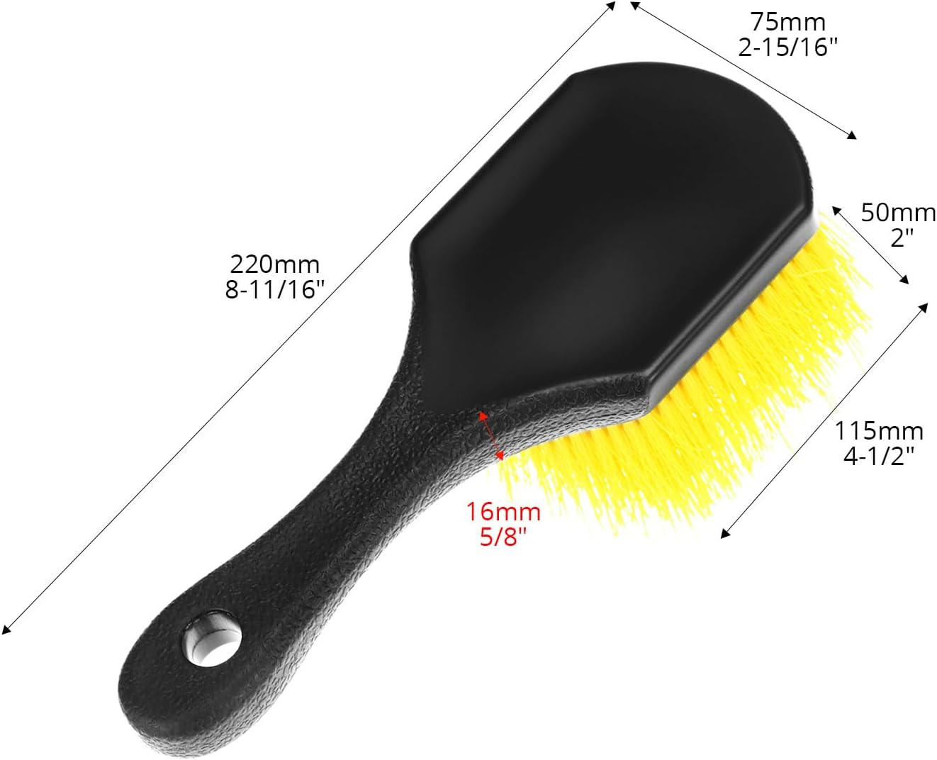 8″ Utility Scrub Brush with Plastic Handle and Yellow Polypropylene Bristles, 2