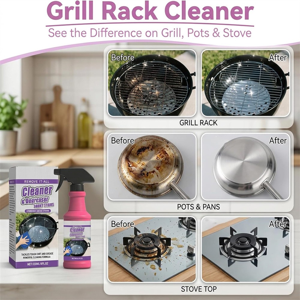Fast-Acting Heavy-Duty Max Grill Degreaser Spray BBQ Cleaner Grease Remover
