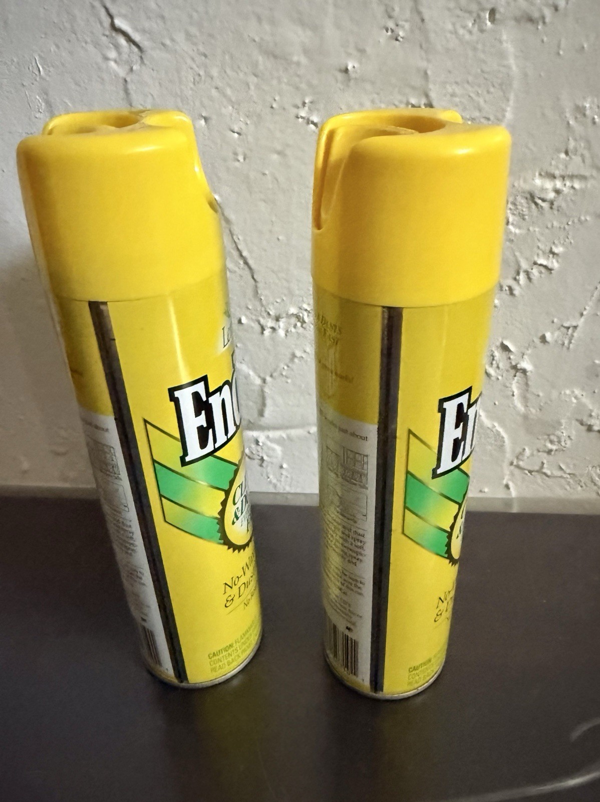 Lot Of 2 Lemon Endust 1995, No Wax Cleaning & Dusting Spray, 10 oz, FULL! NOS!