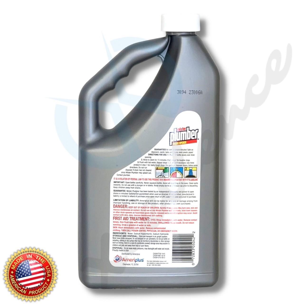 Mister Plumber Drain Opener Drain Cleaner 42 fl. oz. Lot of 2 Bottles, USA Made