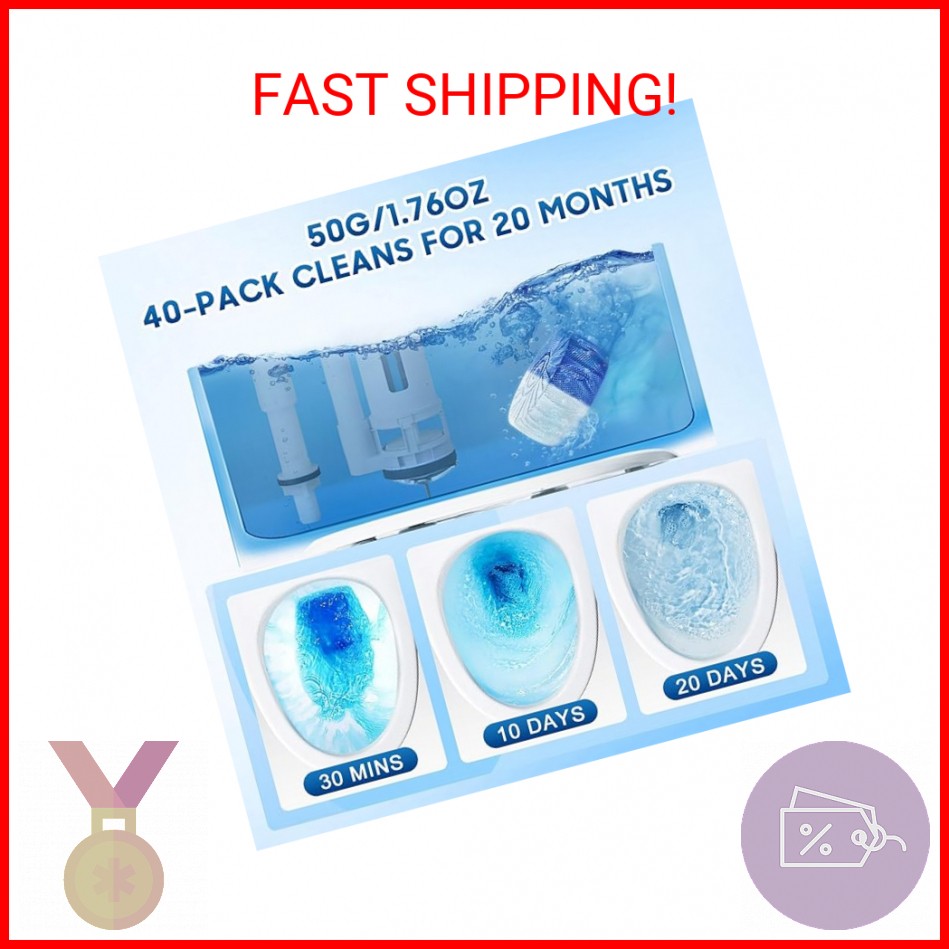 KIISIISO Toilet Bowl Cleaner Tablets, 12 PACK Commercial Household Bathroom Clea