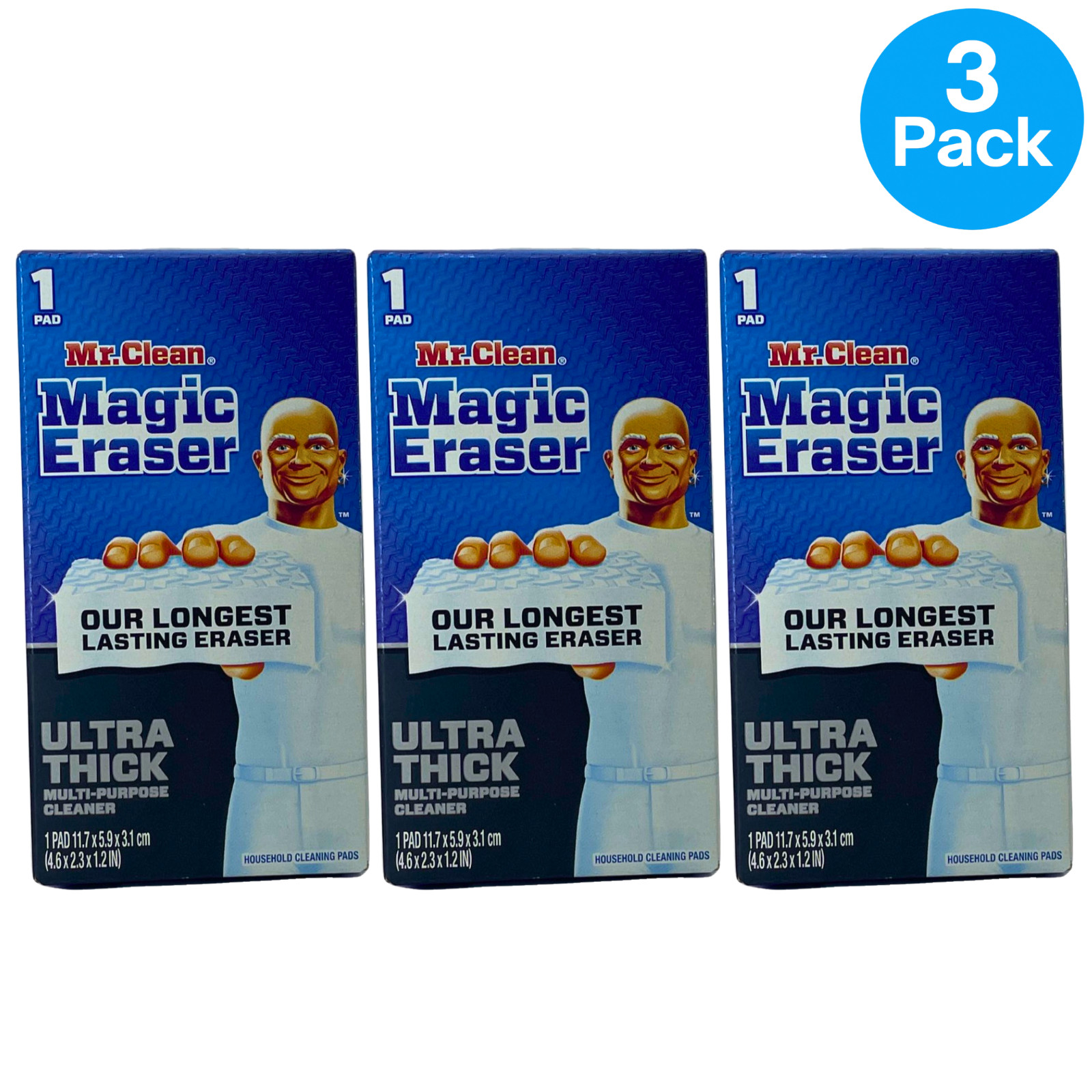 Mr. Clean Magic Eraser Ultra Thick Multi-Purpose Cleaner Cleaning Pads 3 Pack Bu