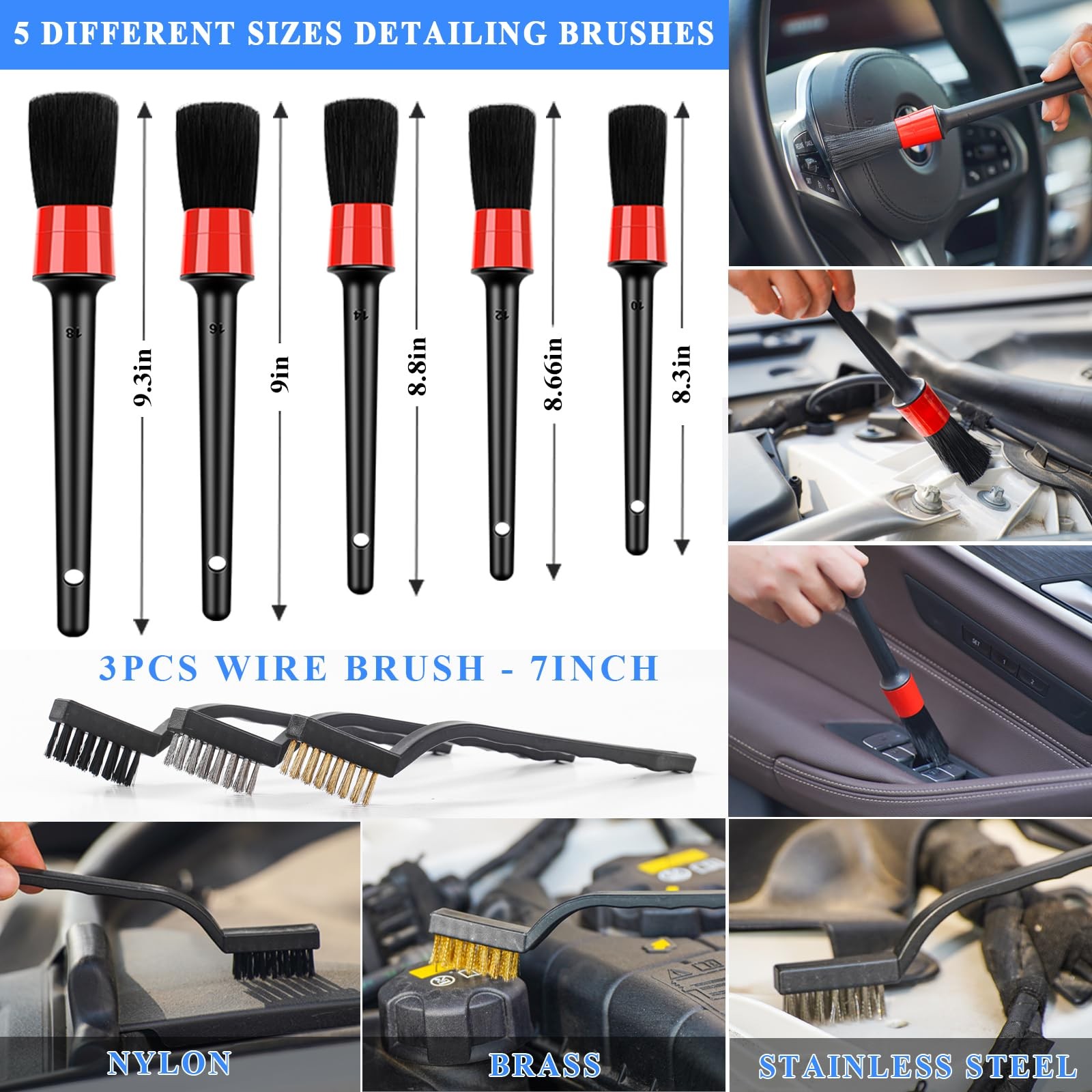 32pcs Car Detailing Brush Set Car Detailing Kit Auto Detailing Drill Brush Set C