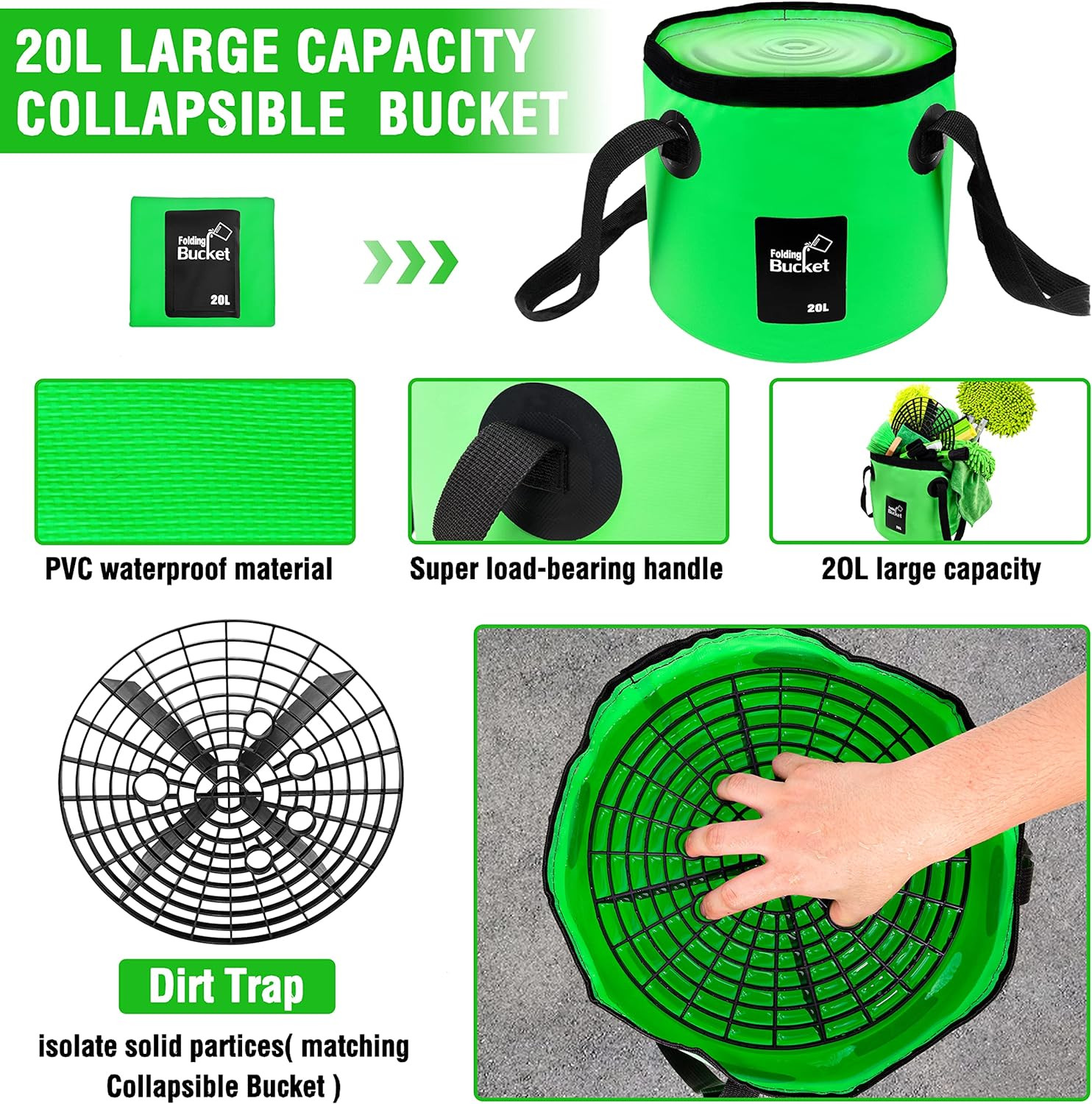 17Pcs Car Wash Kit,62″ Car Wash Brush Mop with Long Handle,Car Cleaning Kit,C…