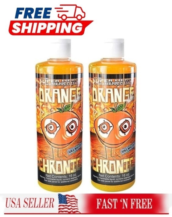 👉 Orange Chronic Cleaner 16oz x2 Glass Cleaner Solution Fast Acting