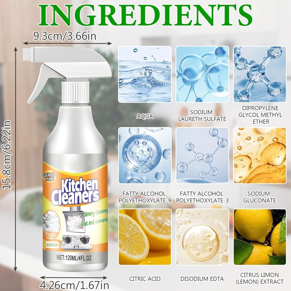 Powerful Kitchen Foam Cleaner for Stubborn Stains – 2pcs Unscented Solution