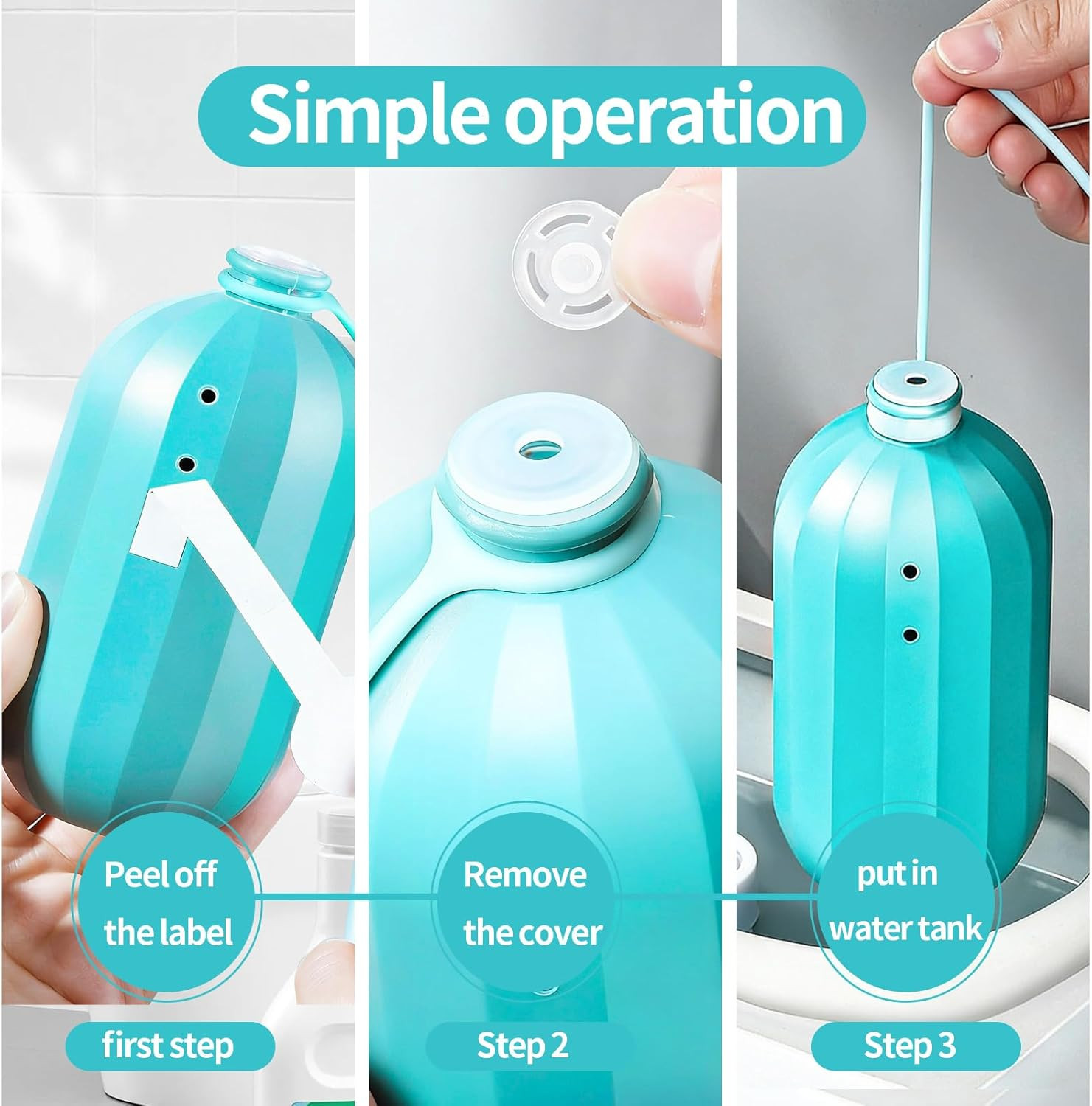 Automatic Toilet Bowl Cleaner, Long Lasting Toilet Tank Cleaner Tablets in Bottl