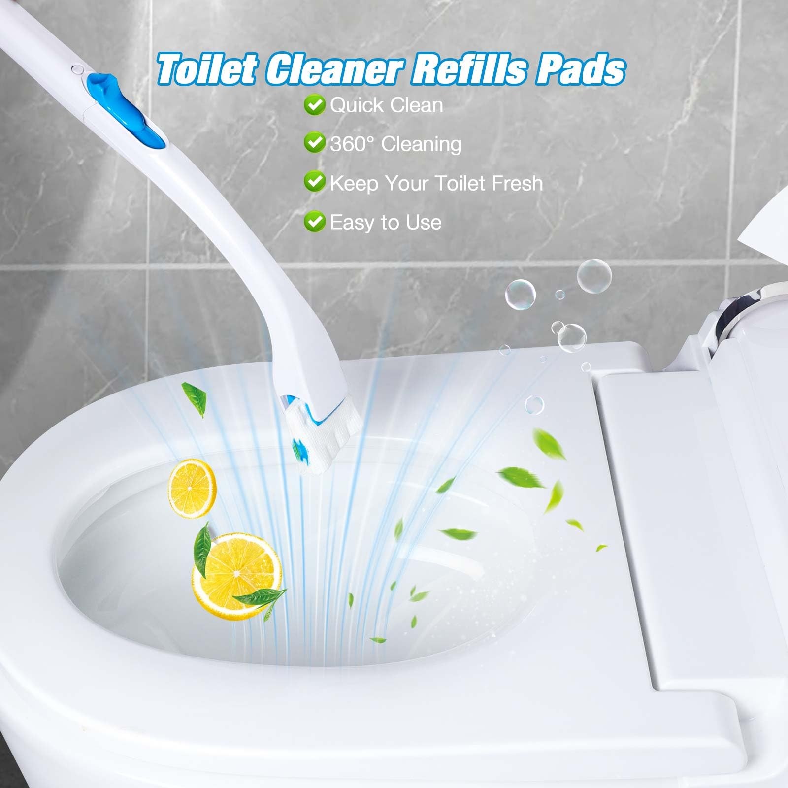TOILET CLEANER REFILL PADS 48CT DISPOSABLE SCRUBBER REFILL FRESH BOWL PADS FOR B