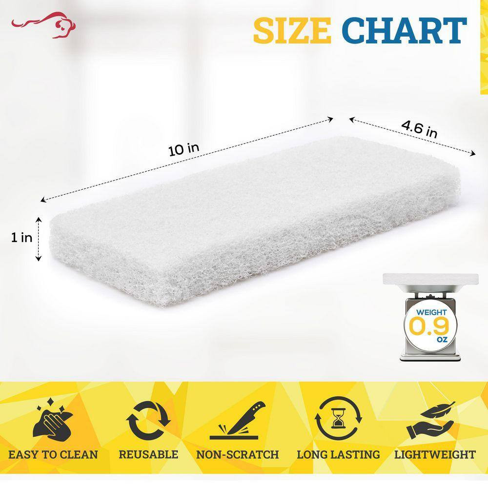 Light Duty Cleaning Scrubbing Pads 5-Pieces Bundle W/ Threaded Swivel EZ Scrub P