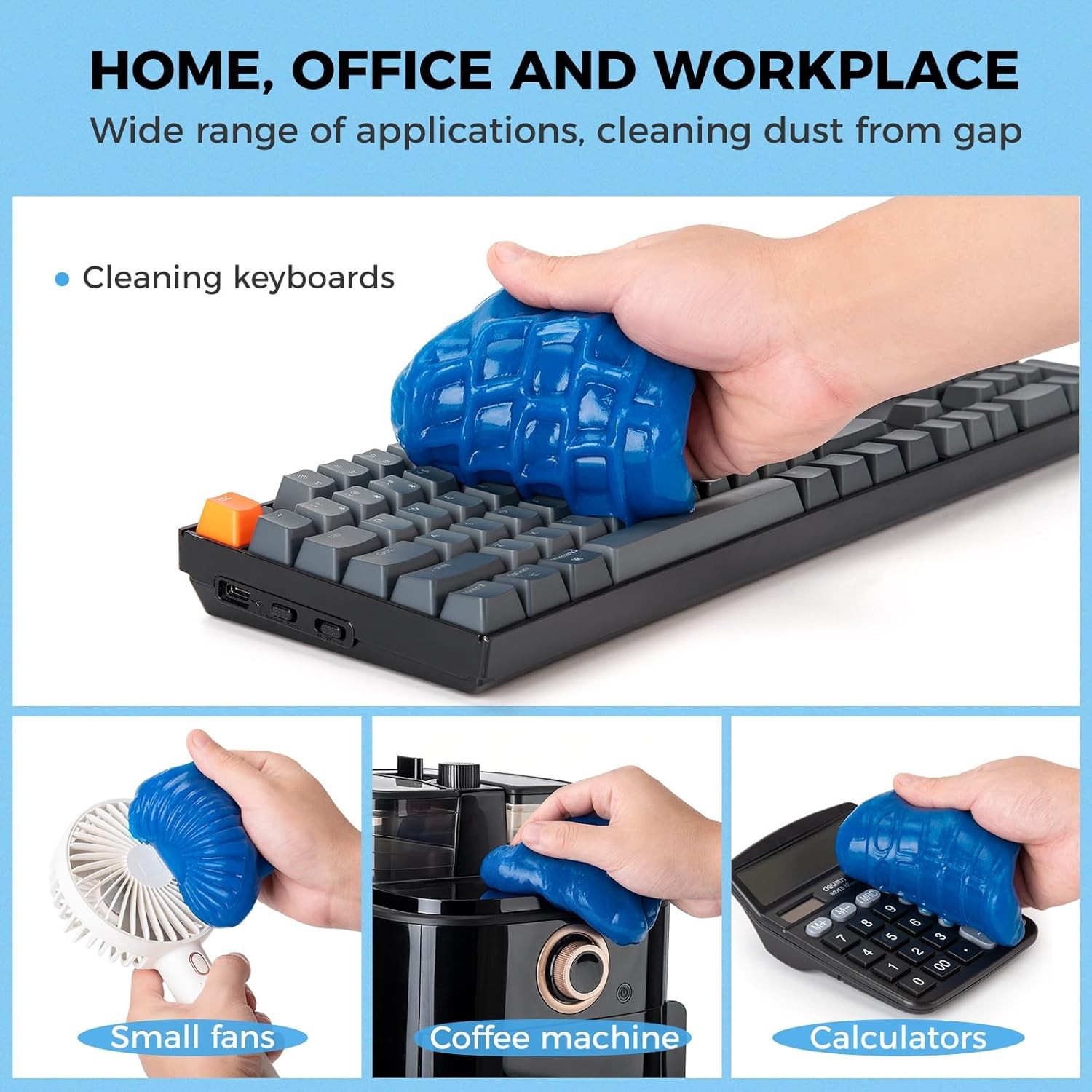 Multi Purpose Universal Cleaning Gel Jelly Keyboard Laptop Home Dust Navy Blue